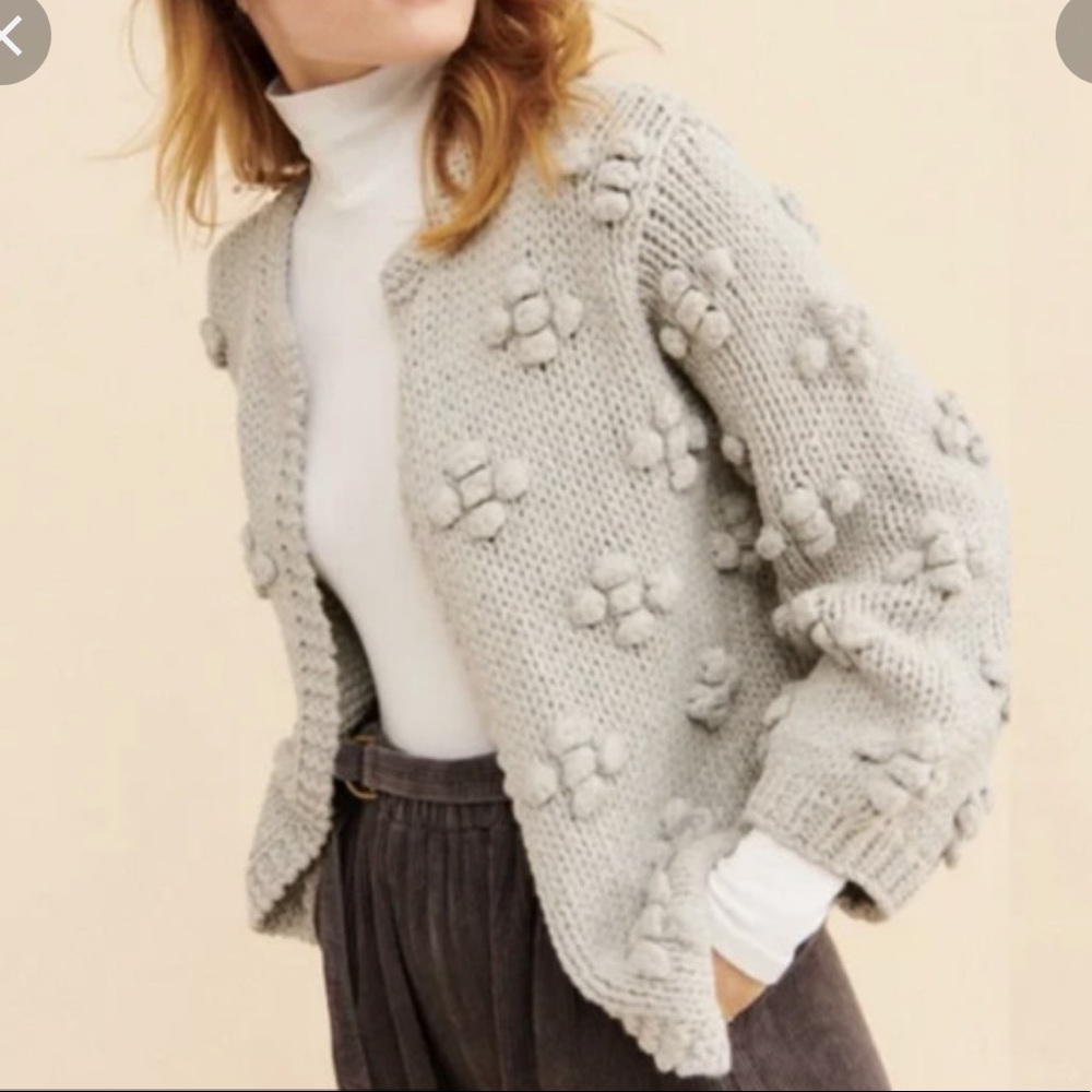 Callahan - Grey Heavy Knit Ball Sweater